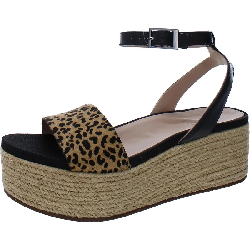 Comfortable Flats 27 Edit Womens Jamari 2 Calf Hair Animal Print Platform Sandals