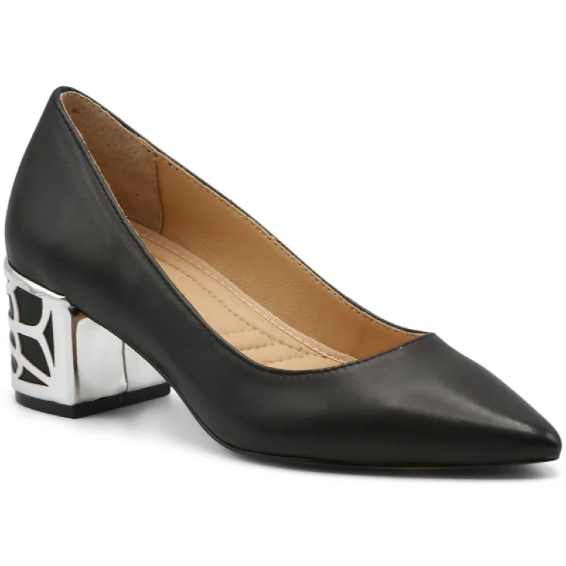 Discover Now Adrienne Vittadini Womens Flori Faux Leather Pointed Toe Pumps