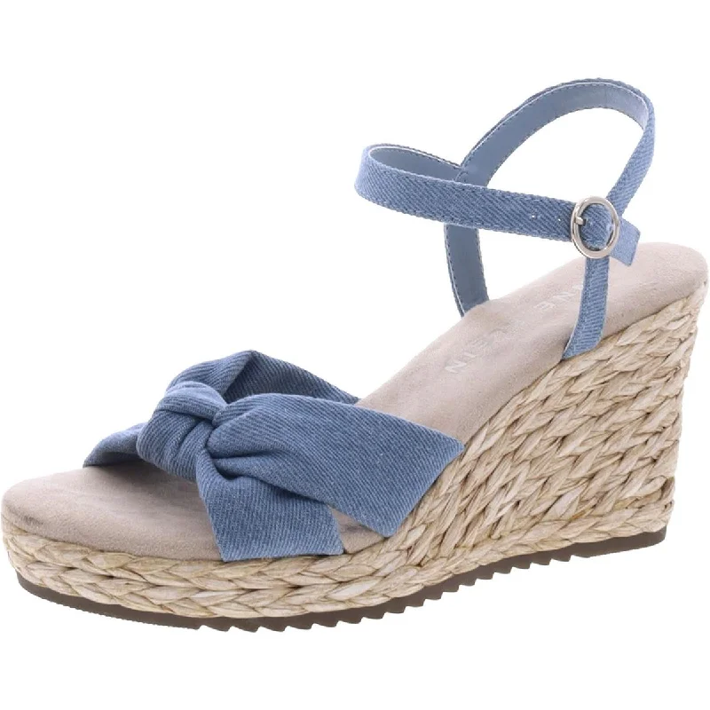 Trendy Women's Wear Collection Anne Klein Womens Wheatley Faux Leather Sandal Wedge Heels