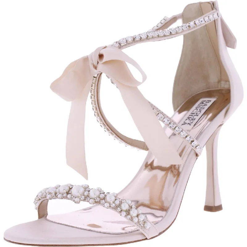 Women's Adventure-Ready Shoes Badgley Mischka Womens Nayeli Leather Rhinestone Pumps