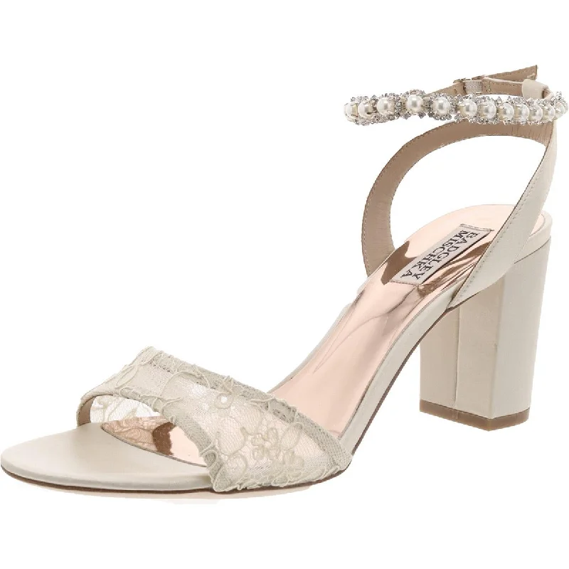 Holiday Attire Sale Badgley Mischka Womens Satin Lace Ankle Strap