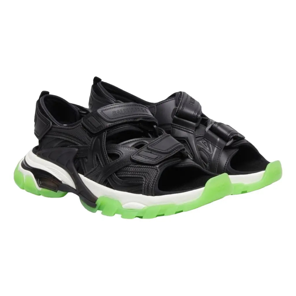 Browse Our Top Products Balenciaga Track Sandal 'black, White And Green Sole'