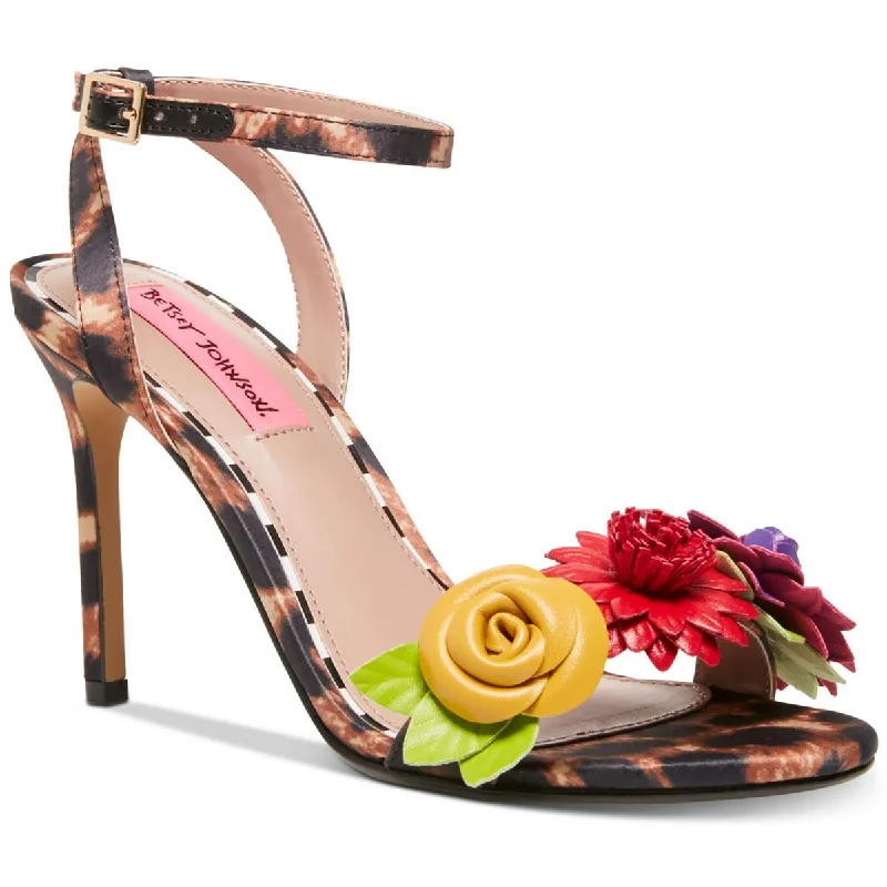 Limited-Time Shoe Deals Betsey Johnson Womens Fluer Embellished Flowers Heel Sandals