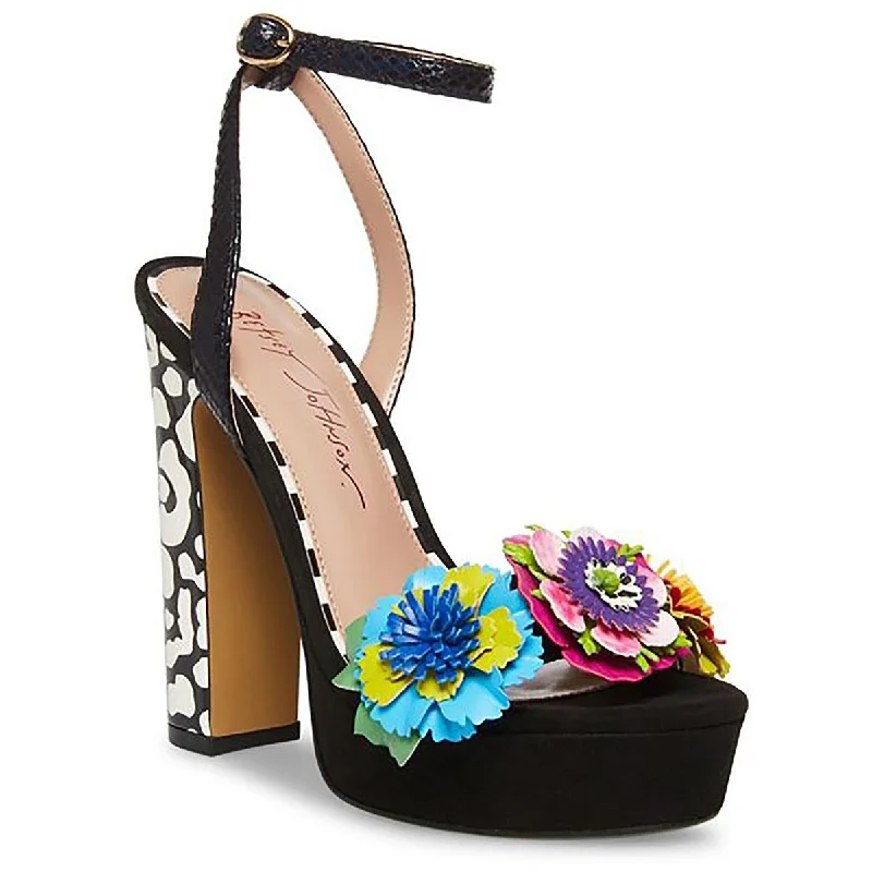 Comfortable Stretch Shoes Promotion Betsey Johnson Womens Milana Applique Platform Block Heels