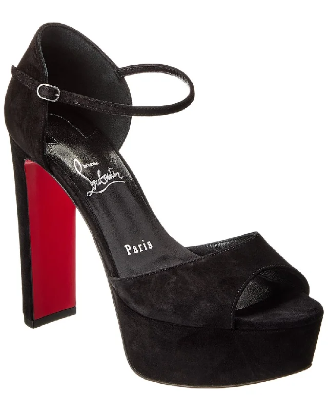 Style Redefined Christian Louboutin Sandaloo 130 Suede Platform Sandal