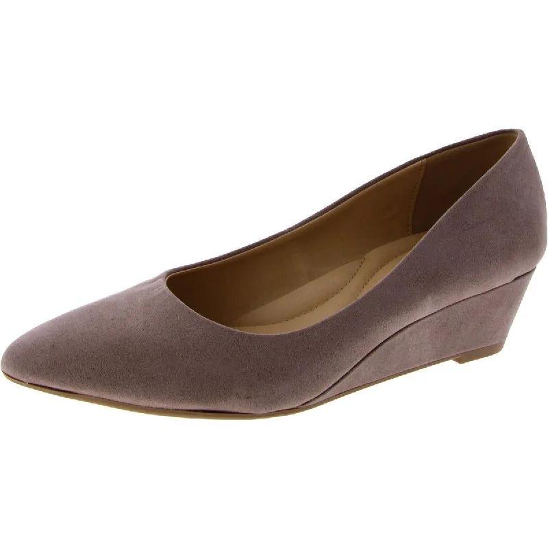 Fall Sale, Prices Drop CL by Laundry Womens Faux Suede Pointed Toe Wedge Heels