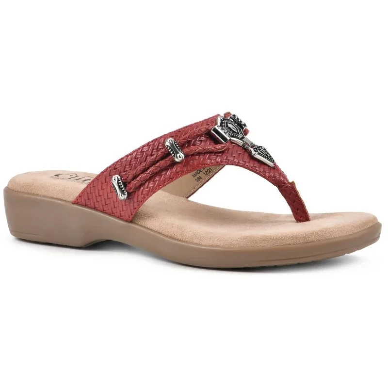 Retro Style Promotions Cliffs by White Mountain Womens BAILEE Faux Leather Slip On Thong Sandals