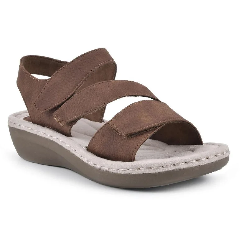 Supportive Shoes Offer Cliffs by White Mountain Womens Calibre Faux Leather Open Toe Flat Sandals