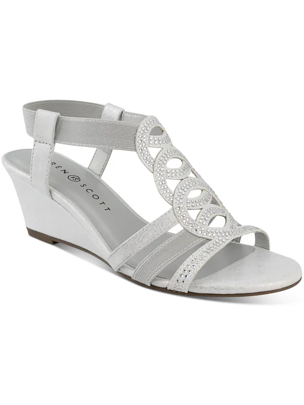 The Latest Trends Denice Womens Embellished Slingback Wedge Sandals