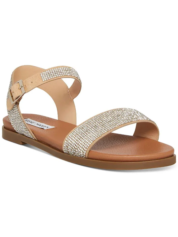 Seize Bargains Dina Womens Rhinestone Open Toe Slingback Sandals