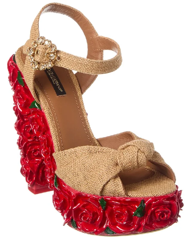 Comfortable Minimalist Shoes Dolce & Gabbana Jute Platform Sandal