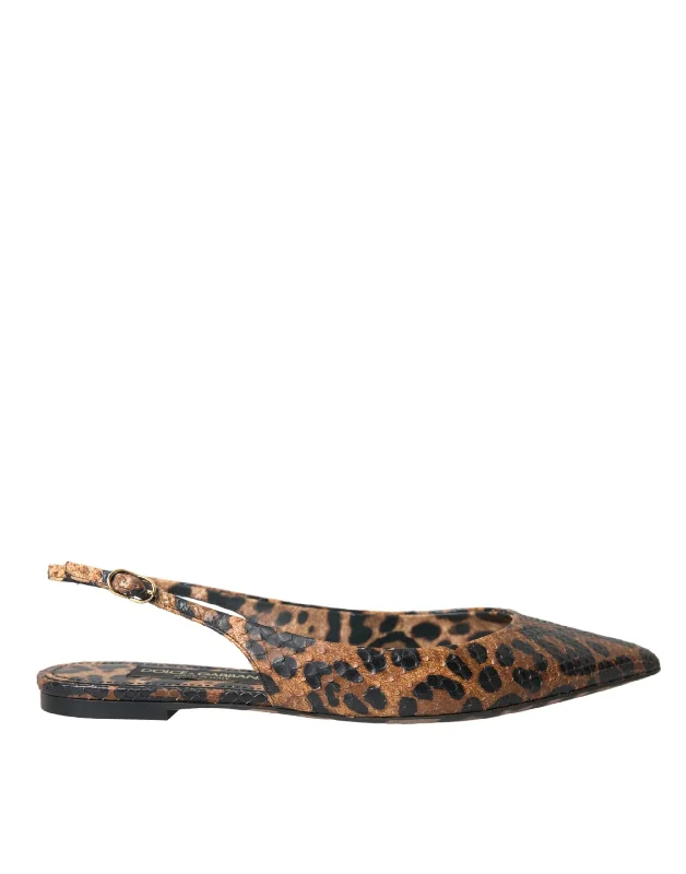 Timeless Style Promotions Dolce & Gabbana  Leopard Exotic Skin Slingback Women's Shoes