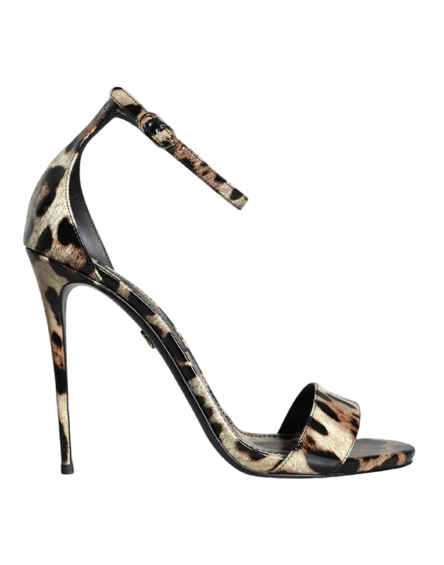 Trend Alert Dolce & Gabbana  Leopard KEIRA Ankle Strap Sandals Women's Shoes (Pre-Owned)