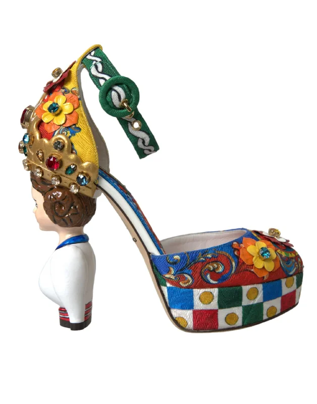 Women's Versatile Shoes Dolce & Gabbana multi Carretto Embellished Sandals Women's Shoes