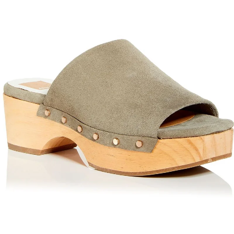 Non-Slip Shoes Dolce Vita Womens Dorado Suede Studded Wedge Sandals