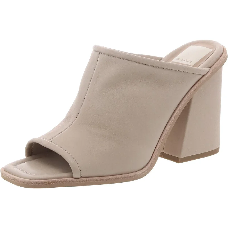 Stylish Basics Dolce Vita Womens Leather Block Heel Mules