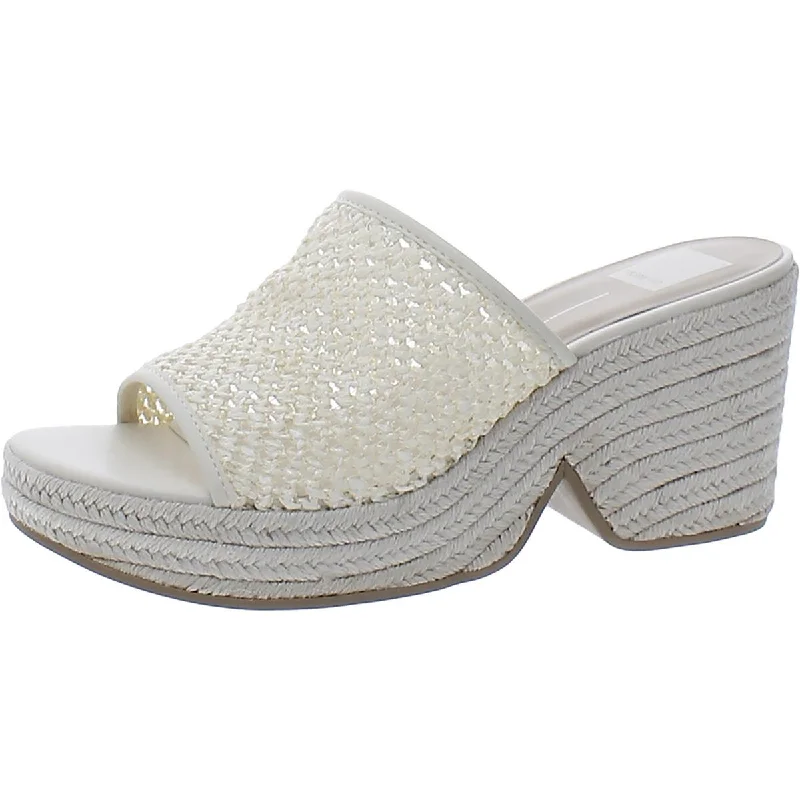 All-Day Comfort Shoes Dolce Vita Womens Saydie Raffia Slip On Wedge Sandals