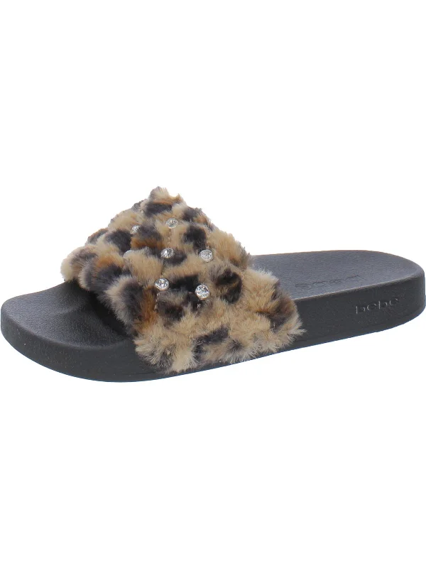 Mega Sale Faryn Womens Faux Fur Slides Slide Sandals