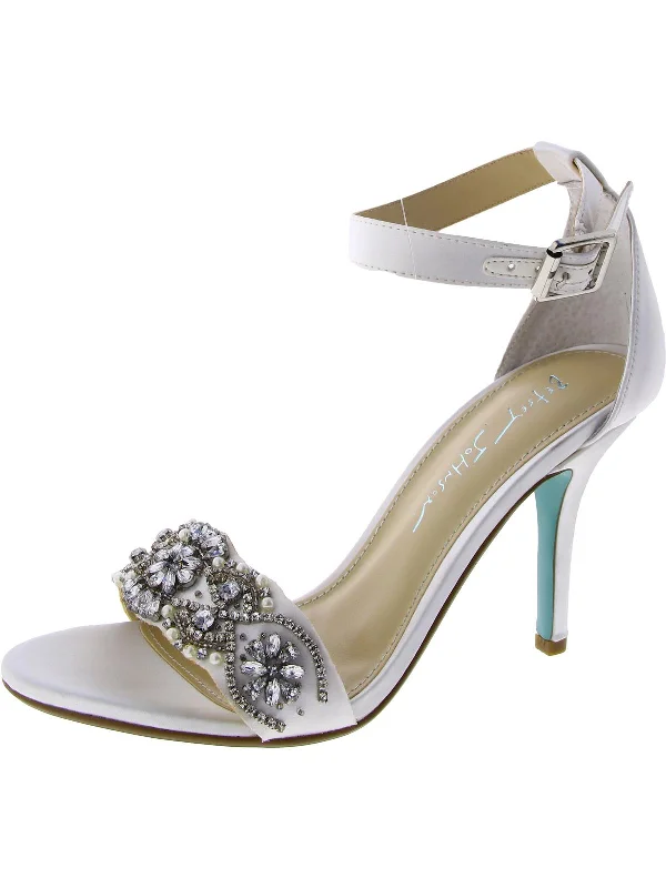 Best Sellers Gina Womens Satin Embellished Dress Sandals