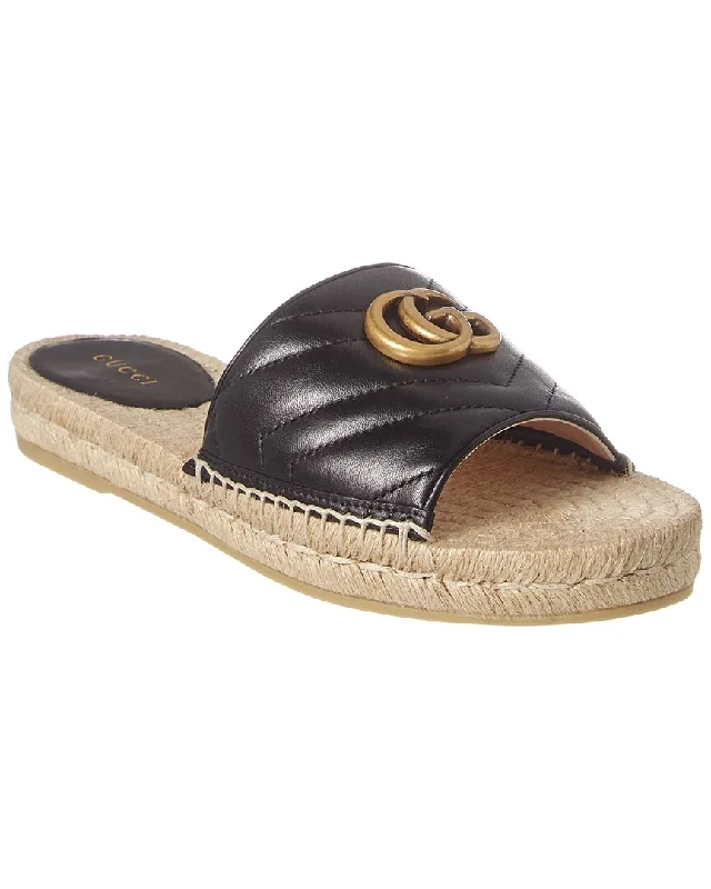 Fashionable Casual Footwear Offers Gucci GG Leather Espadrille Sandal