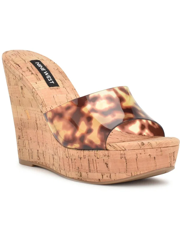 Luxury Casual Footwear Herden Womens Cork Slip-On Wedge Sandals