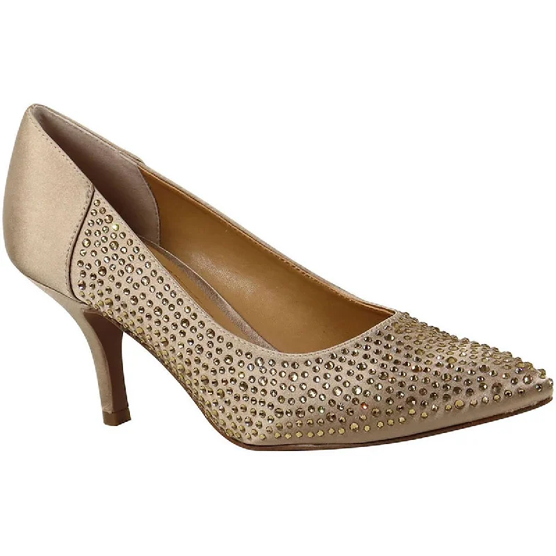 Chic & Modern Sales J. Renee Womens Rishna Rhinestones Kitten Heel Pumps