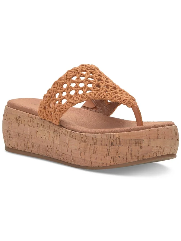 Lightweight Fashion Shoes Jaslene Womens Macrame Thong Slide Sandals