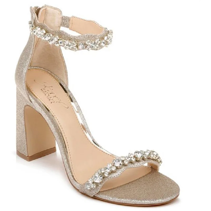 Holiday Discount Jewel Badgley Mischka Womens Odessa Satin Rhinestone Heels