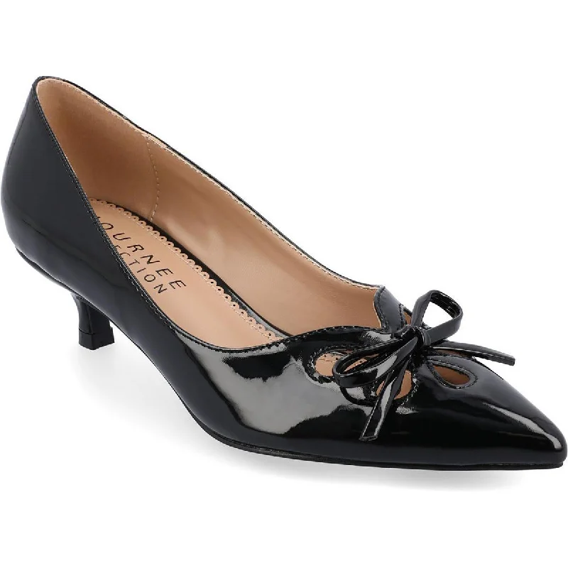 Comfortable Flats Sale Journee Collection Womens LUTANA Patent Leather Kitten Heel Pumps