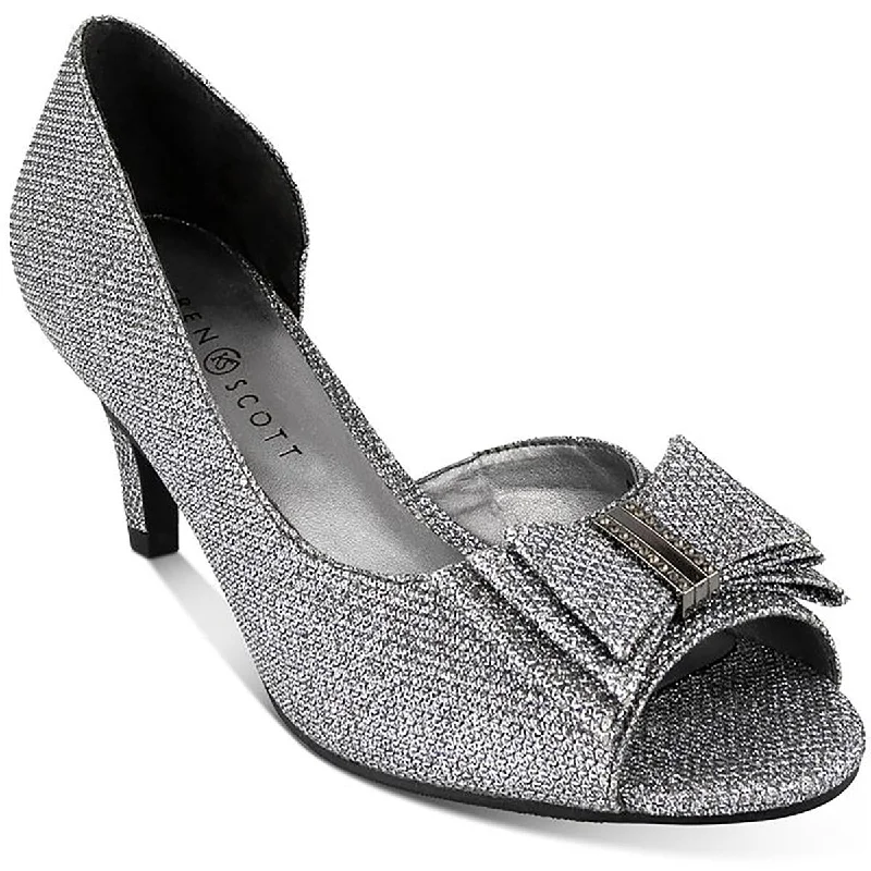 Contemporary Fashion Sale Karen Scott Womens Destinaa Glitter Peep-Toe Pumps