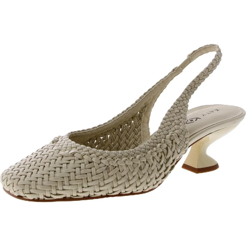 Retro Style Promotions Katy Perry Womens The Laterr Faux Leather Woven Slingback Heels