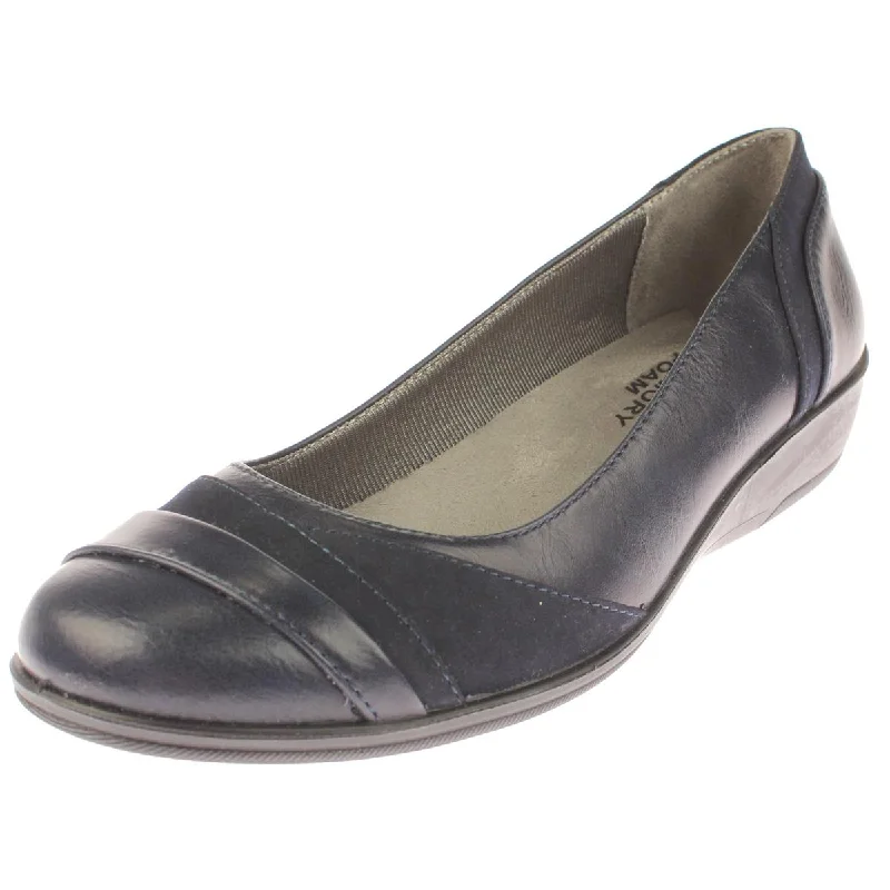 Slip-On Shoes Promotion LifeStride Womens Indeed Faux Leather Mixed Media Round Toe Heels