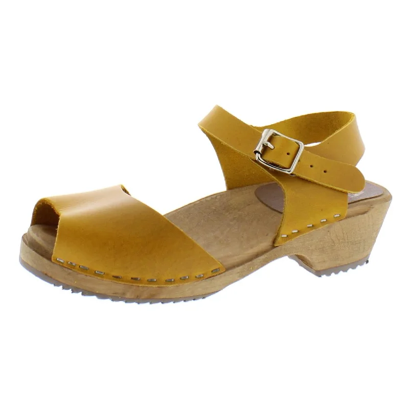 Pastel Styles MIA 1976 Womens Leather Open Toe Clogs