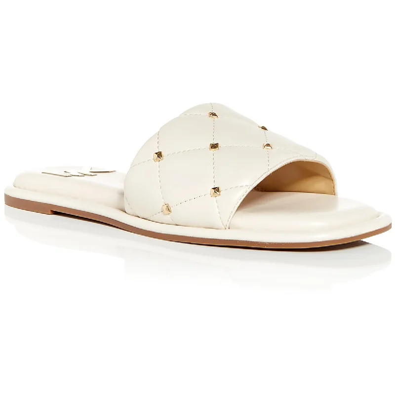 Easy Elegance Sales MICHAEL Michael Kors Womens HAYWORTH SLIDE Faux Leather Studded Flatform Sandals