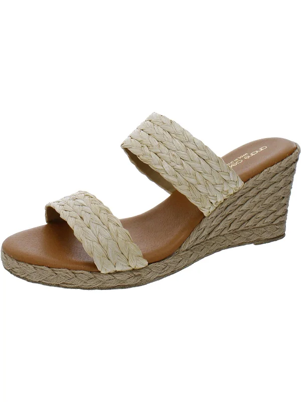 New Arrivals Nolita Raffia Womens Espadrille Slip On Wedge Sandals