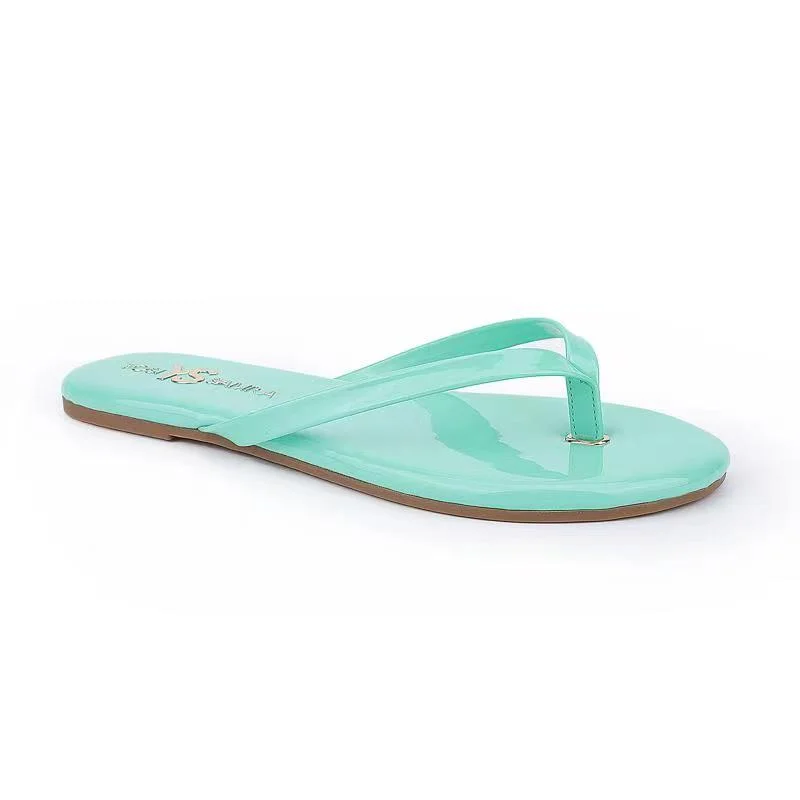 Fashion Forward, Function First Rivington Flip Flop in Mint Patent