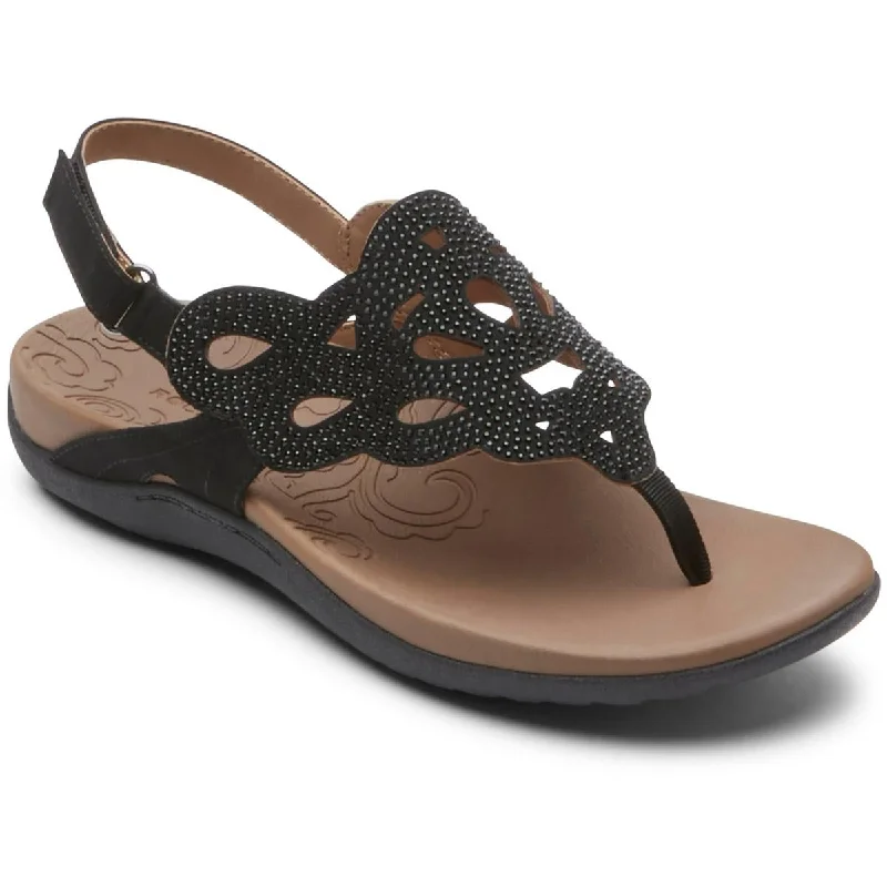 Women's Statement Shoes Rockport Womens Ridge Embellished Thong Slingback Sandals