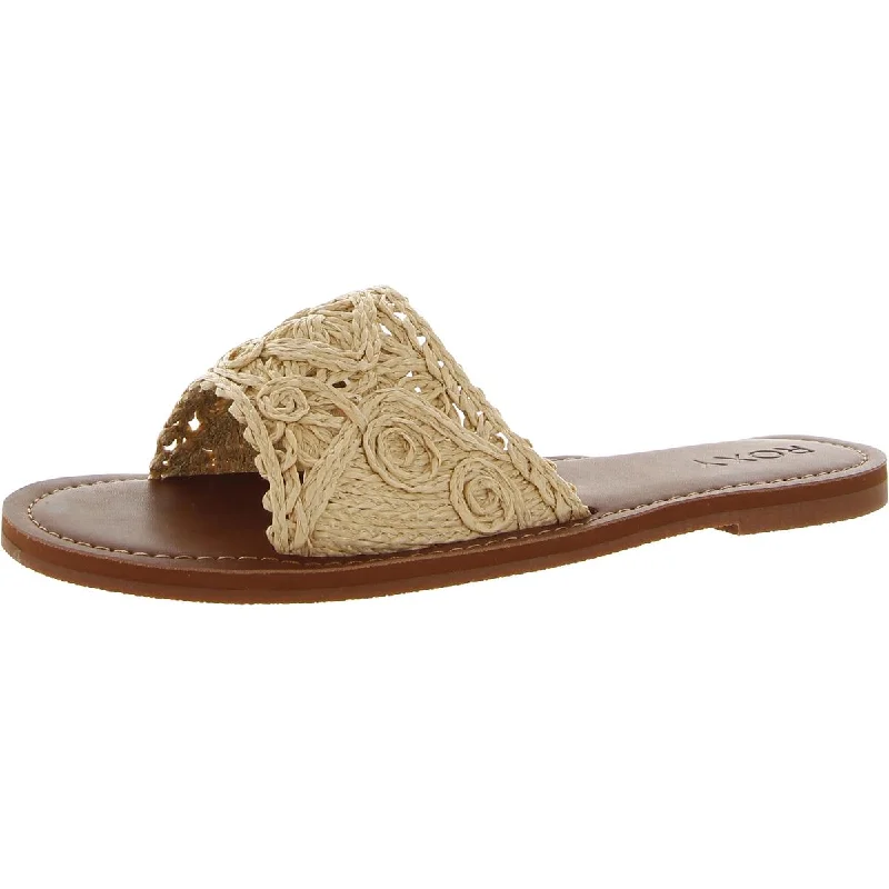 Affordable Luxury Fashion Roxy Womens Kaia Slim Woven Slip-On Slide Sandals