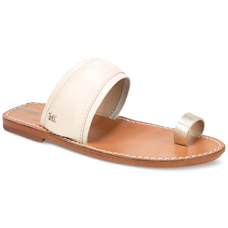 High-End Casual Shoes Sam Edelman Womens Leather Toe Loop Slide Sandals