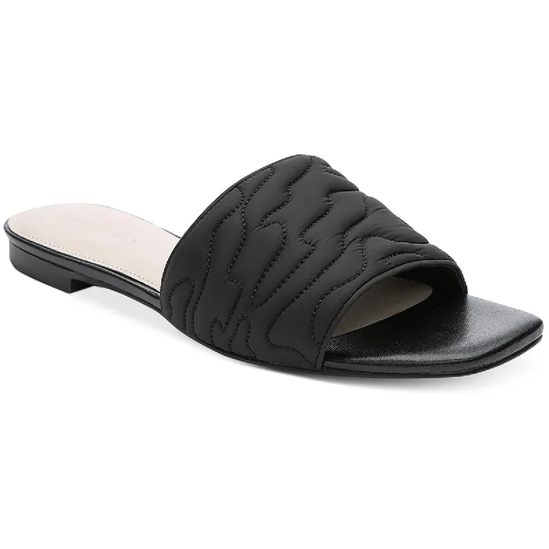 Comfortable Outdoor Shoes Sanctuary Womens Club 2.0 Leather Quilted Slide Sandals