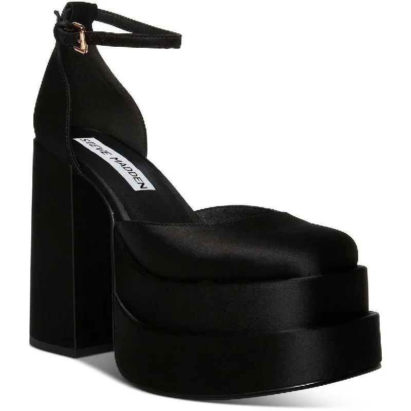 Insane Discount Onslaught Steve Madden Charlize Women's Satin Platform Chunky Block Heel Pumps