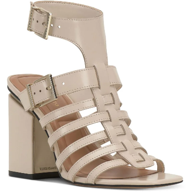 Season Sale Vince Camuto Womens Hicheny Leather Caged Slingback Sandals