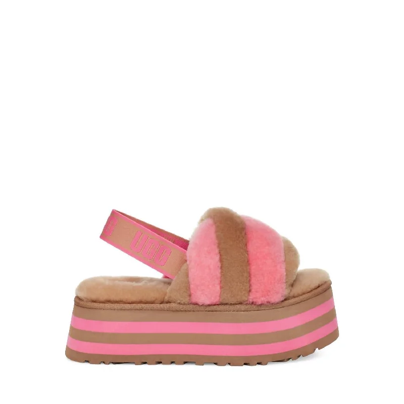 Winter Warehouse Sale Women's Disco Stripe Slide In Chestnut/pink Rose