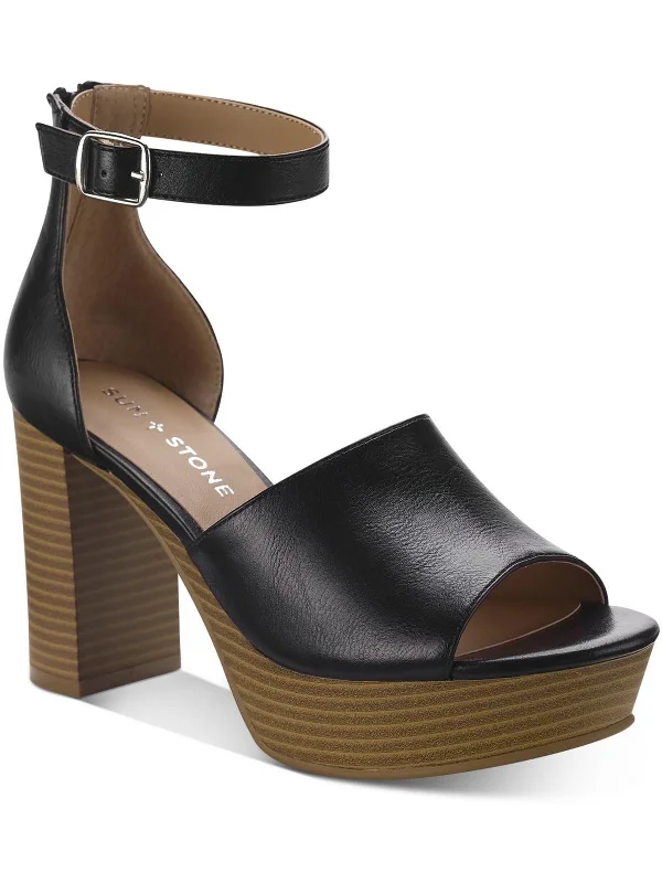 Sophisticated Street Style Offers Womens Faux Leather Open Toe Heels