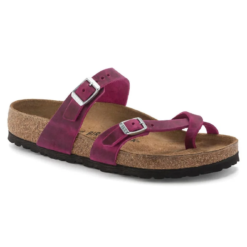 Summer Deals Women's Mayari Oiled Leather Sandal In Fuschia