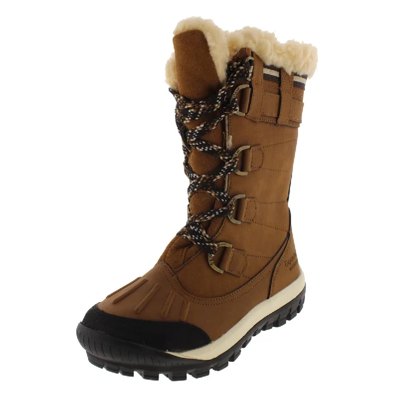 Fresh Styles, Fresh Deals Bearpaw Womens Desdemona Leather Faux Fur Lined Snow Boots