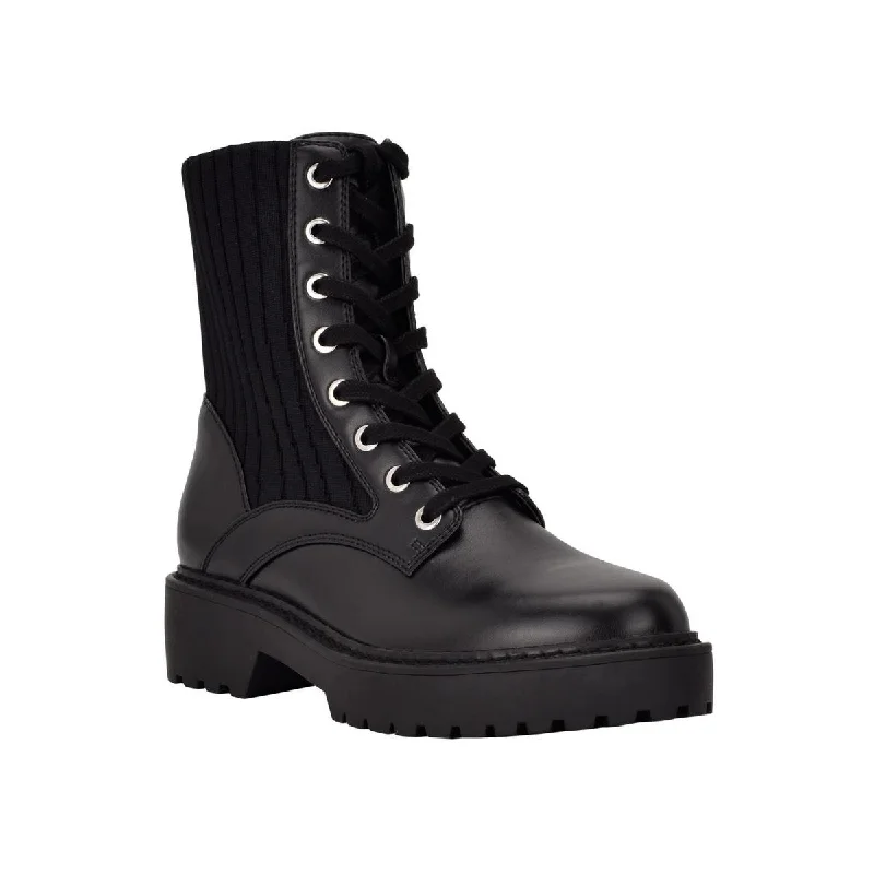 Feminine Fashion Sale Calvin Klein Womens Samica Faux Leather Combat & Lace-up Boots