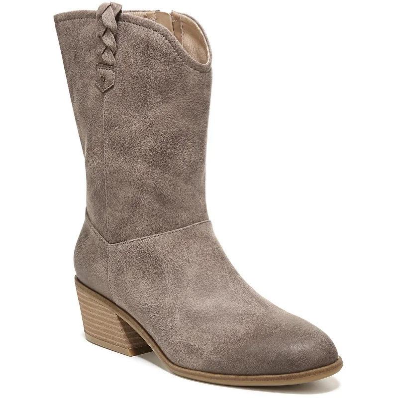 Statement Fashion Offers Dr. Scholl's Shoes Womens Layla Block Heel Side Zip Mid-Calf Boots