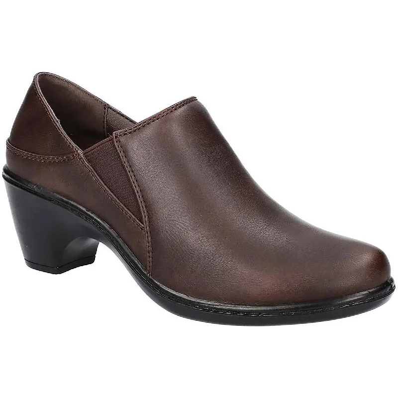 Comfortable Formal Shoes Easy Street Womens Ryalee Faux Leather Round Toe Booties