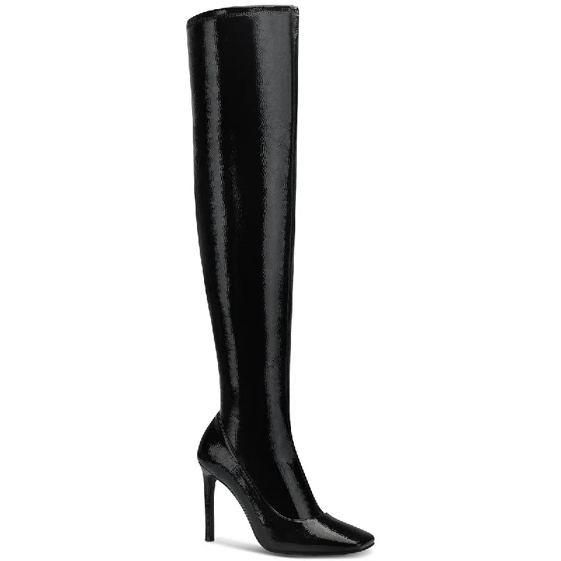 Chic Breathable Shoes INC Womens Keenah Patent Square Toe Thigh-High Boots